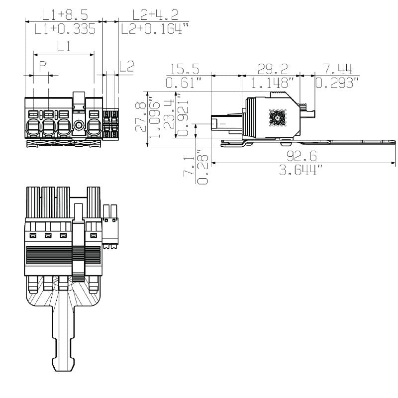2681780000 - 7.62mm Pitch Female Connector with 4 Poles, 800V, 38A  (Pack of 20)