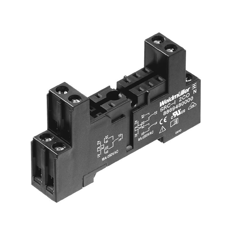 8869480000 - Flat Profile Relay Socket with 2 CO Contacts, 8A Rated  (Pack of 10)
