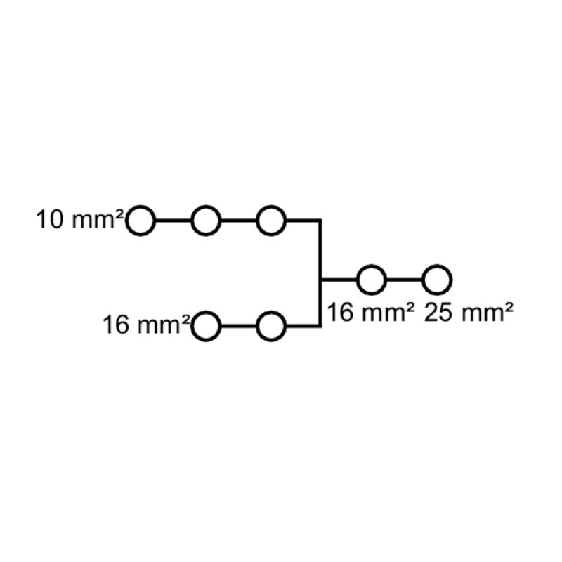 2518250000 - 7-Port Distributor Terminal for 25mm² Wire, 164A, RoHS Compliant