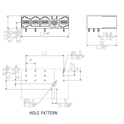 2630180000 - 10.16mm PCB Male Header Connector with 90° Elbow  (Pack of 36)