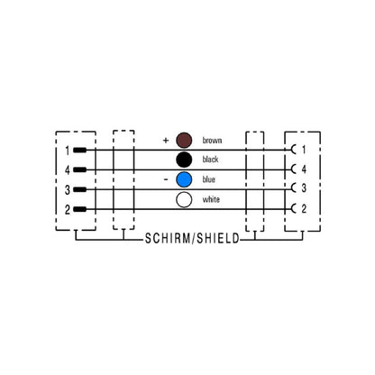 1981901250 - 12.5m Shielded M8 Connection Line, 4-Pole Configuration