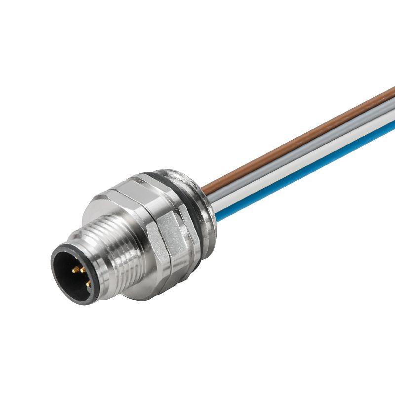 1861160000 - 0.5m M12 Connector with M16 Mounting Thread, Straight Design