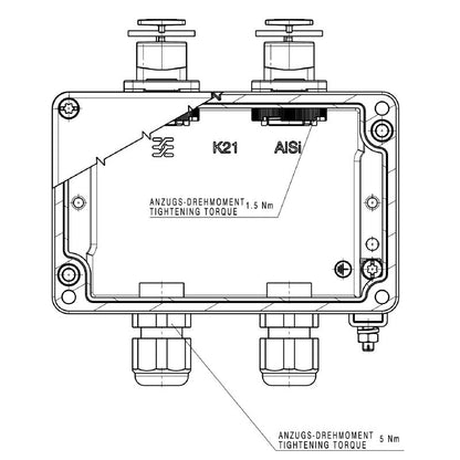 1966250000 - IP67 Rated Variant 4 Junction Box with 2 Straight Ports