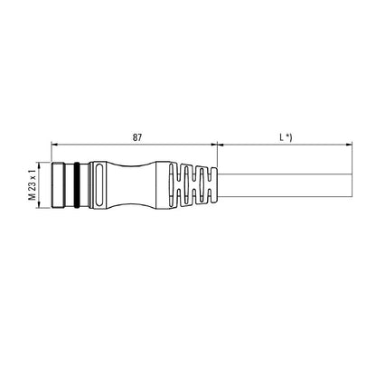 1818163000 - 30m Unshielded M23 Sensor/Actuator Cable, 19 Pins, PUR Material