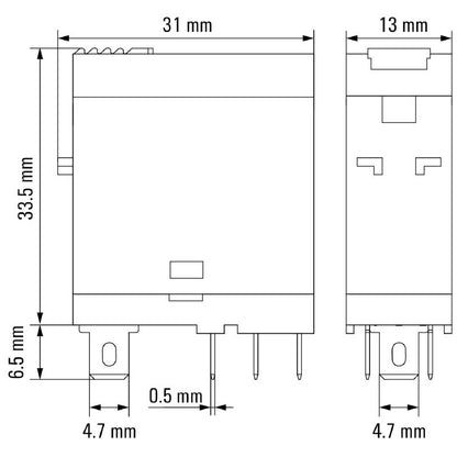 7760056318 - 24V AC DRI Relay, 10A, Test Button & CO Contact  (Pack of 20)