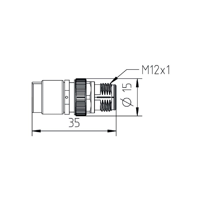 2664820000 - M12 X-Code Connector, 4-9mm Cable, IP67, Gold-Plated Contacts