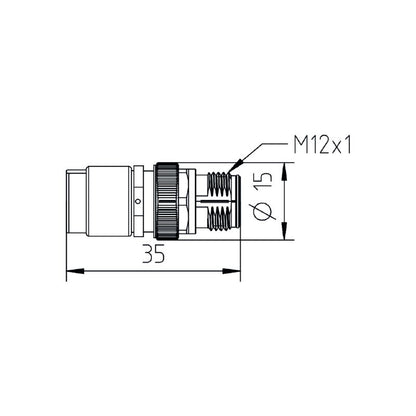 2664820000 - M12 X-Code Connector, 4-9mm Cable, IP67, Gold-Plated Contacts