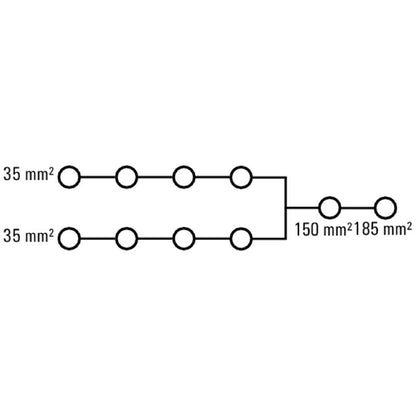 2730350000 - UL Certified Red Terminal, 185 mm², 353 A, 10 Connections