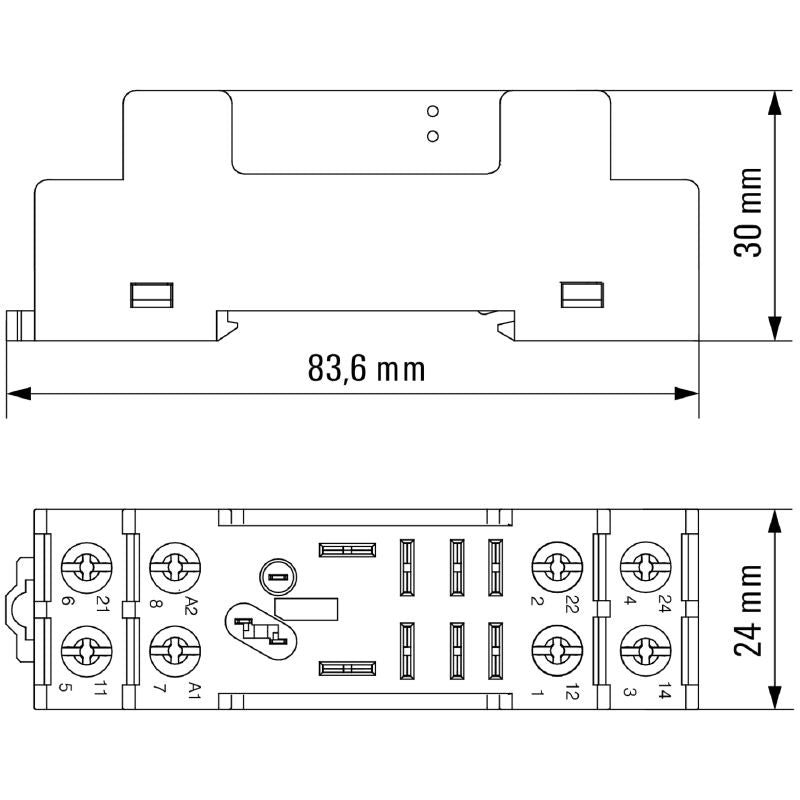 7760056225 - 10A D-Series Relay Socket for TS 35 Rail  (Pack of 10)