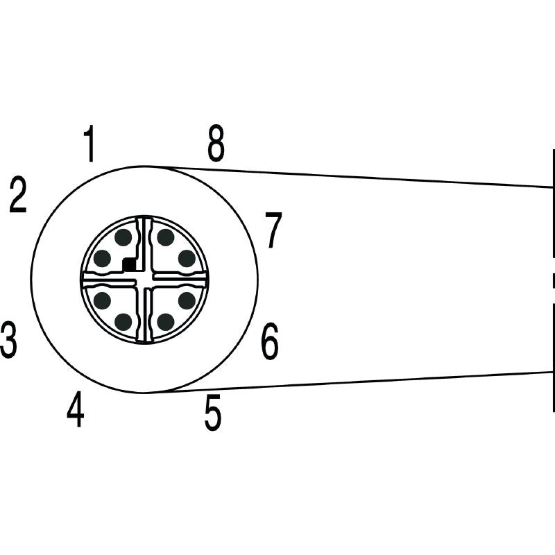 2694510050 - 5m PUR System Cable, Cat.6, 90° Angled RJ45/M12 Connector