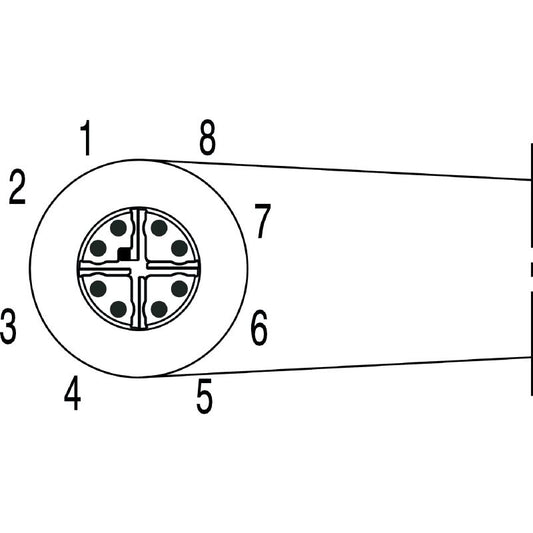 2694510050 - 5m PUR System Cable, Cat.6, 90° Angled RJ45/M12 Connector