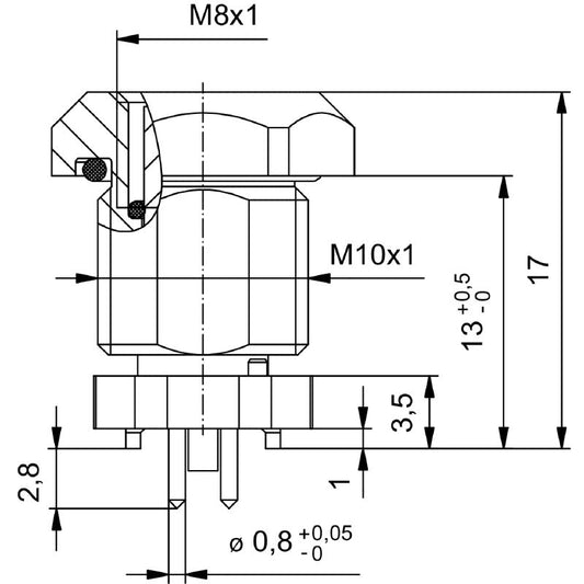 2422830000 - 3-Pole Connection Plug with M10 Mounting Thread  (Pack of 25)