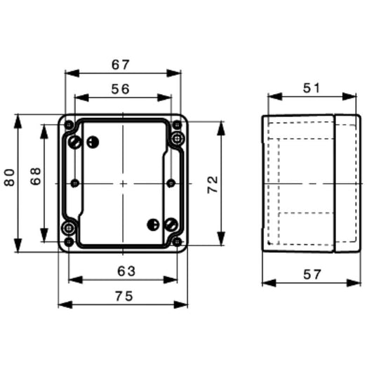 1329640000 - Durable 80mm Aluminium Enclosure in Silver Grey Finish