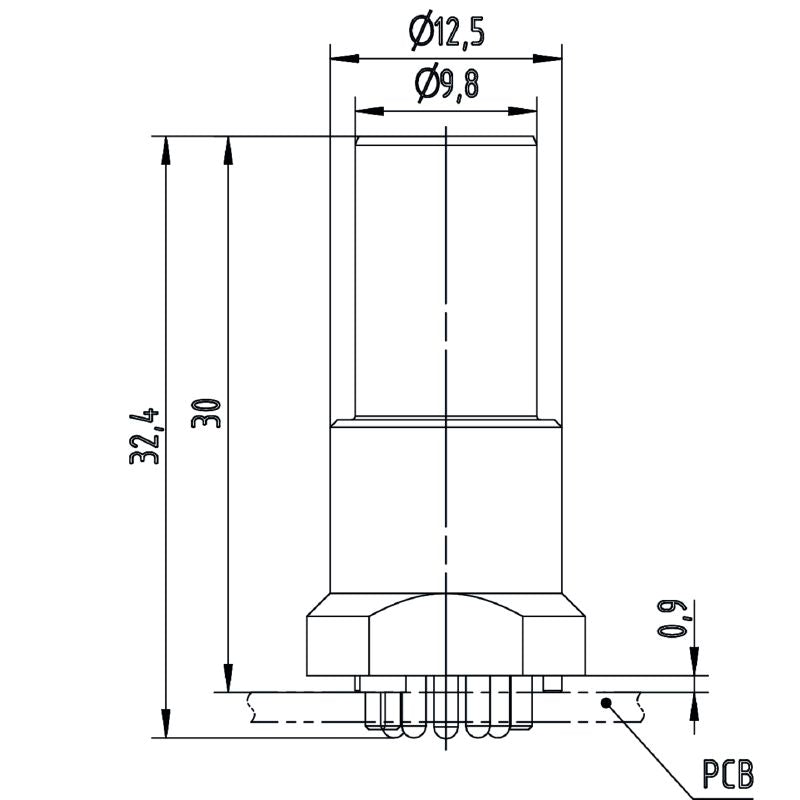 2530810000 - M12 180° L-Coded Male Connector, IP67, 5-Pole, 16A  (Pack of 60)