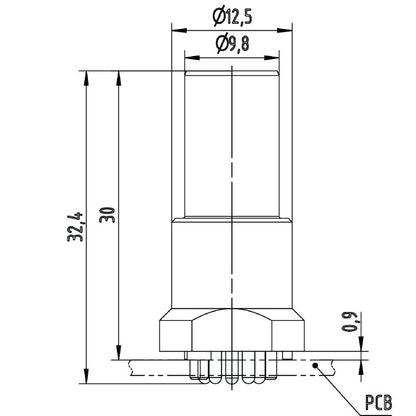 2530810000 - M12 180° L-Coded Male Connector, IP67, 5-Pole, 16A  (Pack of 60)