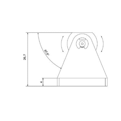 2614220000 - Brass Swivel Holder, 20mm Depth, ROHS Compliant