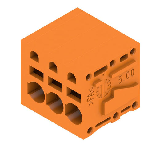1331970000 - 5.00mm 3-Pole PCB Terminals, 90-Degree Angle, Orange Finish  (Pack of 90)