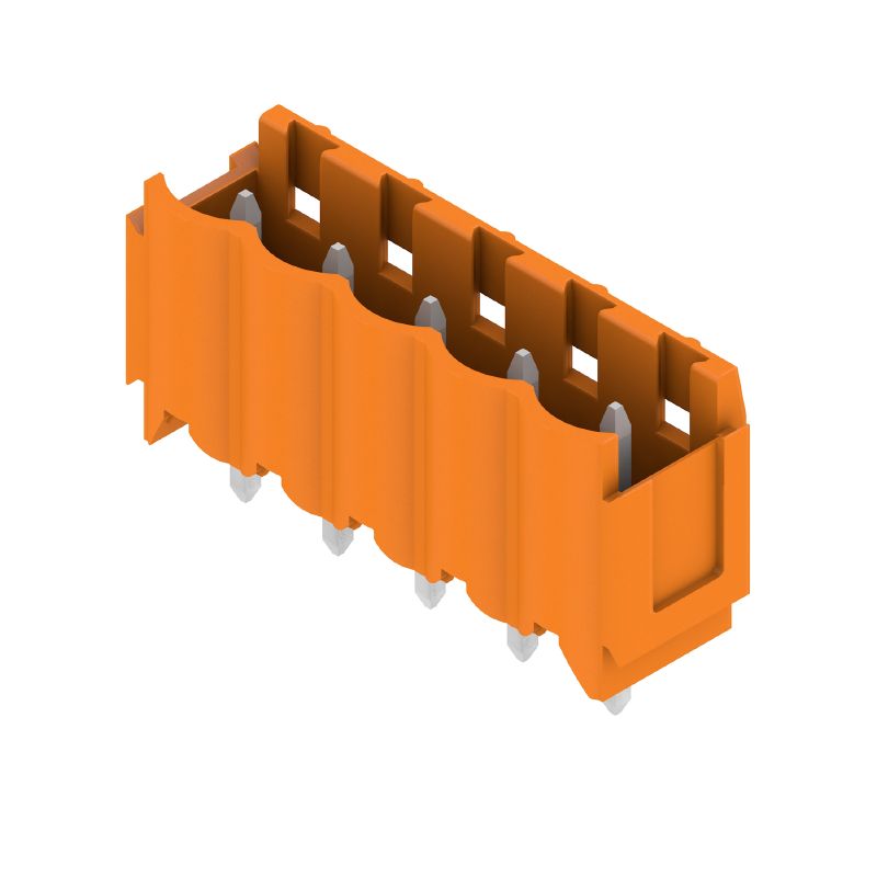 1581810000 - 5-Pole 5mm Pitch Orange PCB Connector, THT 3.2mm Solder Pins  (Pack of 50)