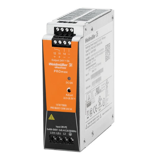 1478170000 - 120W 24V Power Supply for TS35 Rail Installation