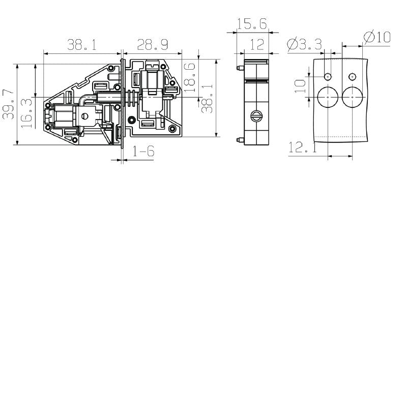 2440730000 - 16mm² Feed-Through Terminal with Screw Connection and Yoke  (Pack of 50)