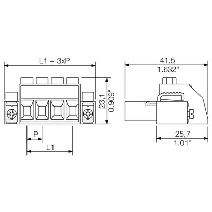 1932180000 - 7.62mm Angle PCB Connector with Clamping Yoke  (Pack of 100)