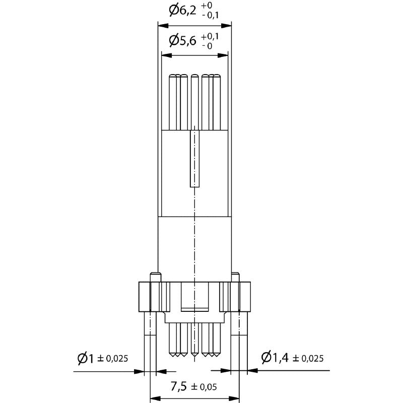 2424150000 - IP67 M8 8-Pole PCB Connector with Gold Contacts  (Pack of 25)