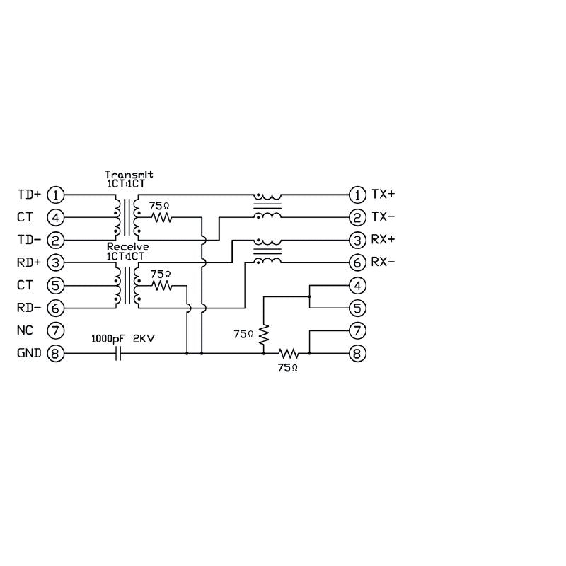2563850000 - Durable PCB RJ45 Transformer Jack with 8 Poles and 750 Cycles  (Pack of 120)