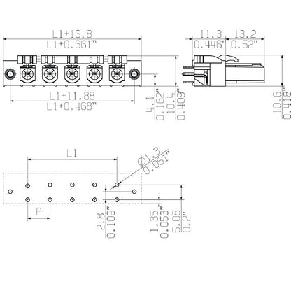 1134090000 - 7.62mm Black PCB Header Connector with 3 Poles  (Pack of 54)