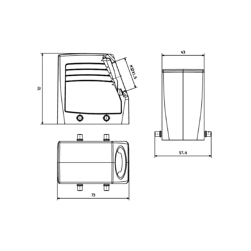 2543980000 - IP65 Die-Cast Aluminum Enclosure for Cable Entry