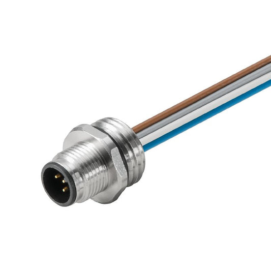 1861230000 - M12 Front Mount Plug 5-Pole Cable, 0.5m Length, M16 Thread