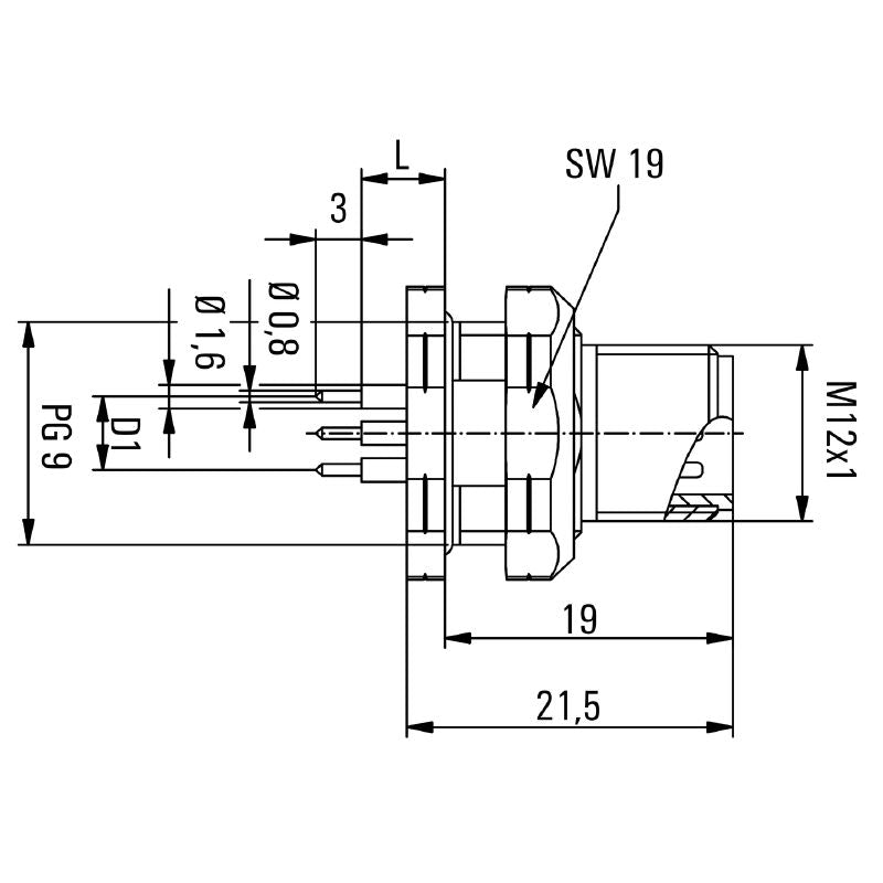 2421700000 - RoHS M12 Plug, 5.5mm Height, IP67 Protection  (Pack of 10)