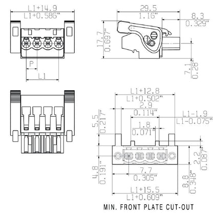 1947920000 - 5.08mm Female PCB Connector, 18 Poles, 270-Degree Angle  (Pack of 18)