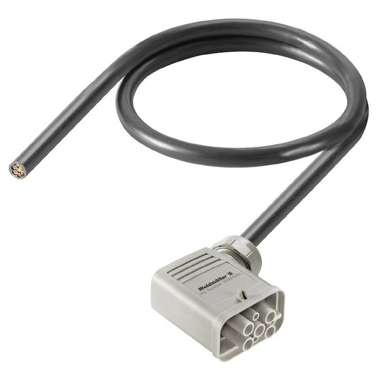 2712420100 - 1m Heavy Duty 6-Pole Connector Assembly, RoHS Compliant