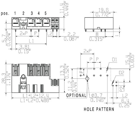 2529740000 - 7.62mm PCB Male Header Connector, 3-Pole, THT/THR  (Pack of 48)