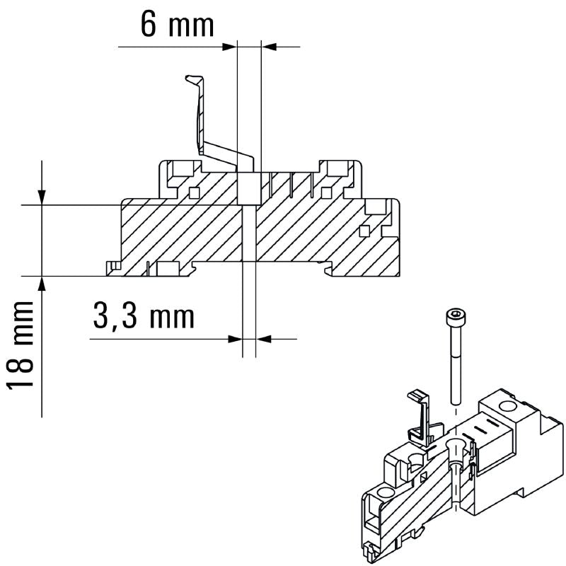 7760056348 - Flat Design Relay Socket for 12A with CO Contact  (Pack of 10)
