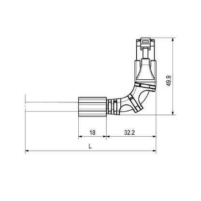 2703320050 - 5m Cat.6A RJ45 Angled Patch Cable for IP 20