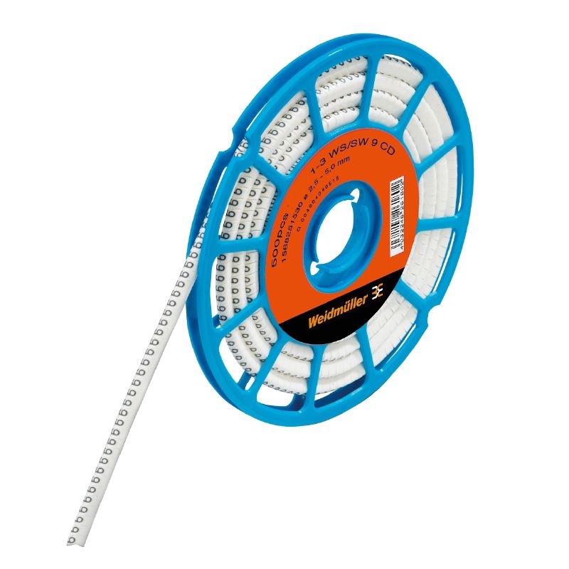1568251028 - Durable White PVC Cable Markers, 2.5-5 mm, 500 Reels  (Pack of 500)
