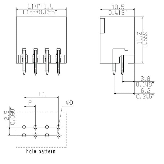 2559250000 - 3.50mm PCB Connector, 44 Poles, Orange, 180° Angle  (Pack of 18)