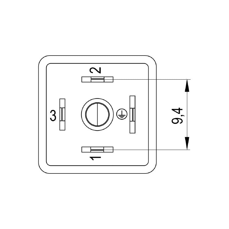 1873200000 - 9.4mm 3-Pole Valve Connector for 250V Industrial Use