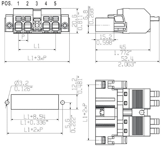 2630570000 - 7.62mm 4-Pole PCB Plug Connector with PUSH IN Actuator  (Pack of 42)