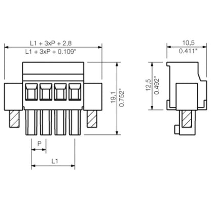 1799180000 - 3-Pole 3.81mm PCB Connector with Clamping Yoke, 19.1mm Depth  (Pack of 50)