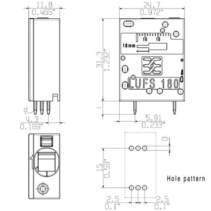 2978460000 - 10mm Blue PCB Terminal, 180° Connection, 5mm Solder Pin  (Pack of 50)