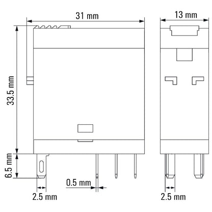 7760056341 - 48V DC D-SERIES Relay with Lockable Test Button, 5A  (Pack of 20)