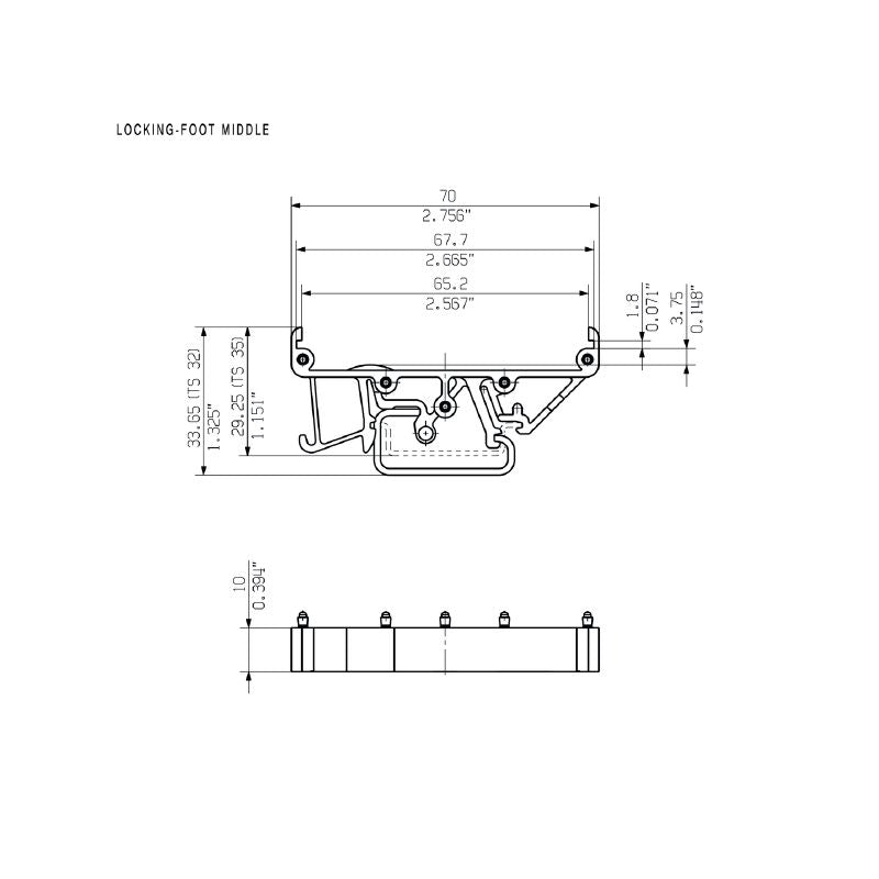 0213760000 - 13.7mm Orange Clip-In Foot, RoHS Compliant PA 66  (Pack of 20)