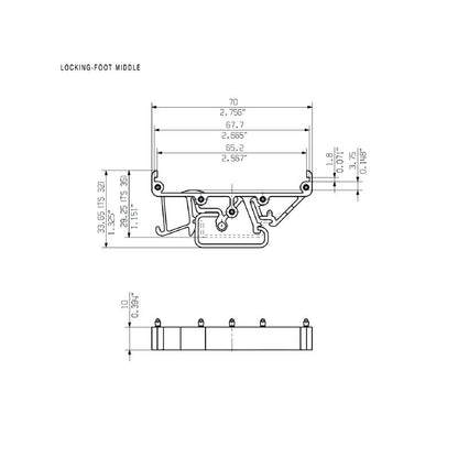 0213760000 - 13.7mm Orange Clip-In Foot, RoHS Compliant PA 66  (Pack of 20)