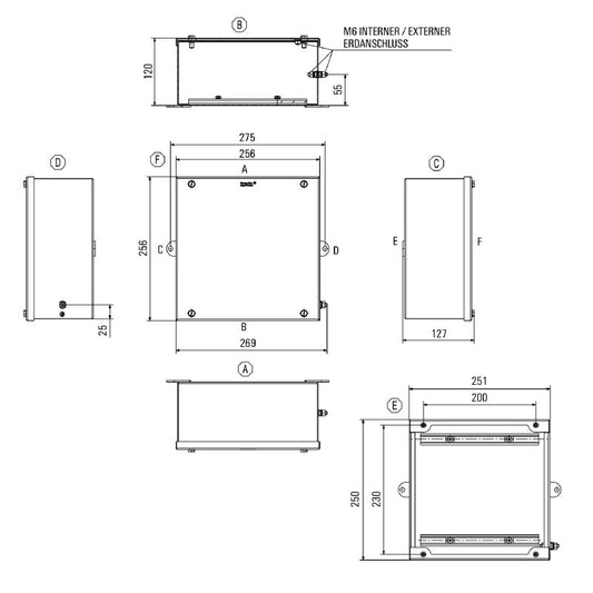 1002710000 - 250mm Stainless Steel Terminal Box with Polished Finish