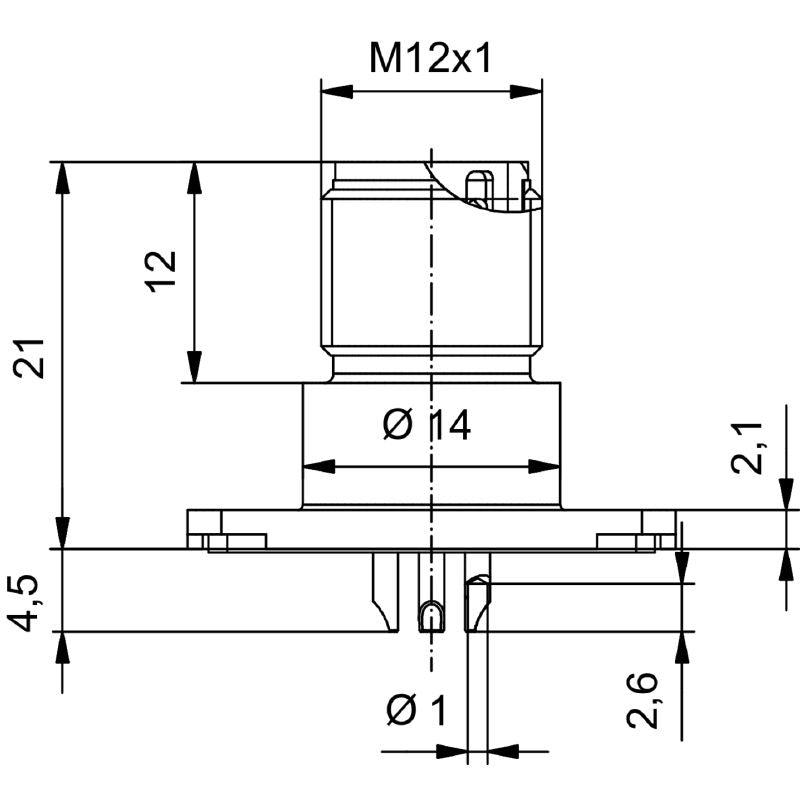 2424400000 - M12 5-Pole Plug Connector, IP67, Front Mount, RoHS Compliant  (Pack of 10)