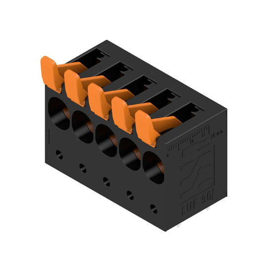 1988630000 - 10mm Pitch 5-Pole PCB Terminal, Black 90° Orientation  (Pack of 25)