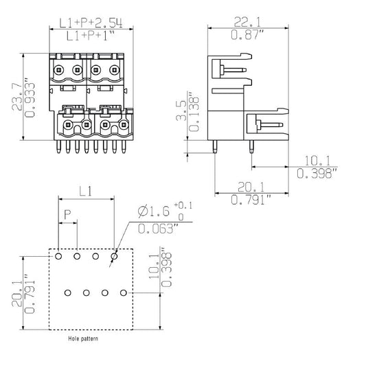 2650080000 - 5.08mm THT Connector with 18 Poles and Robust Design  (Pack of 36)