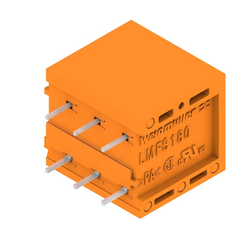 1330440000 - 3-Pole Orange PCB Terminal, 5mm Spacing, 180° Configuration  (Pack of 90)